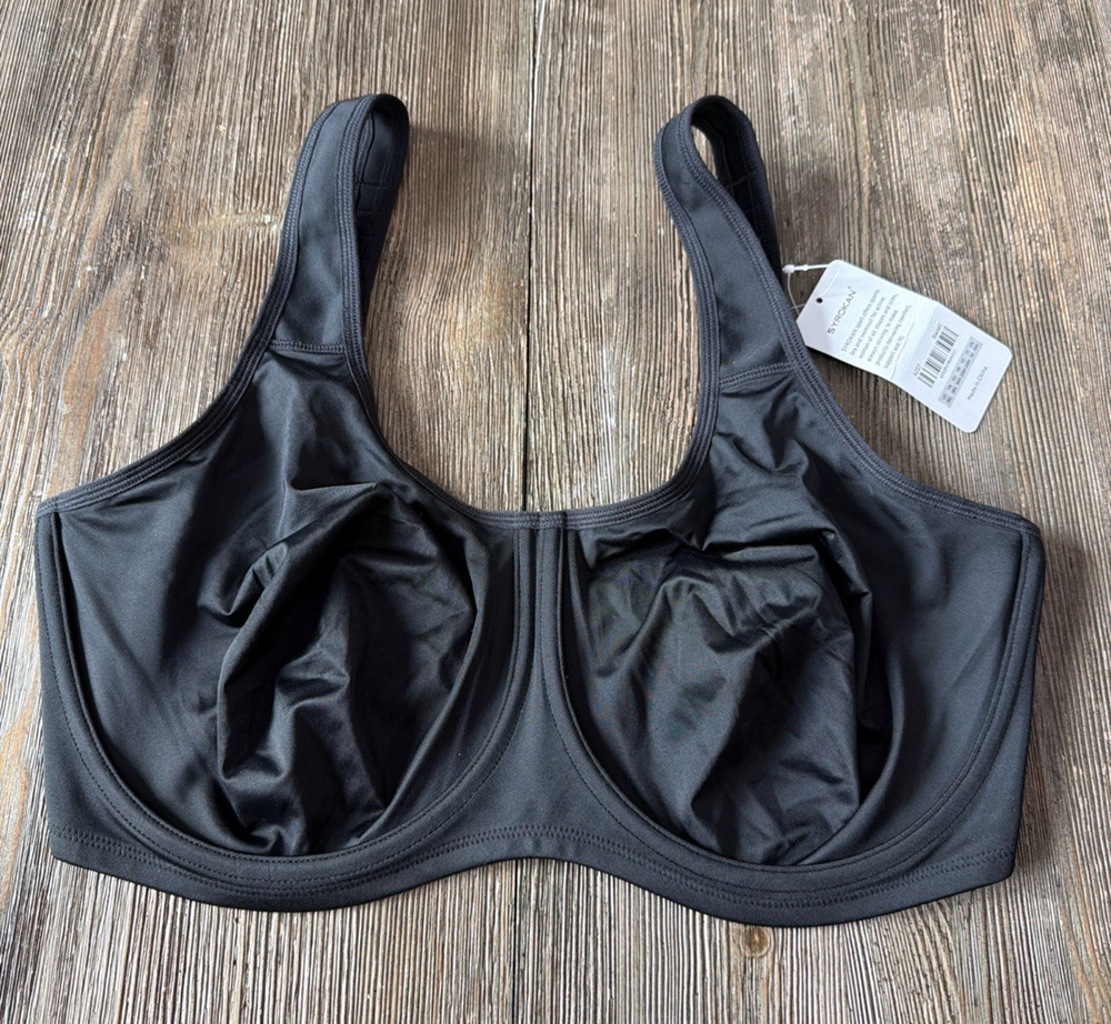 SYROKAN Bra Max Control High Impact Underwire Sports Bra Black 38G NEW NWT